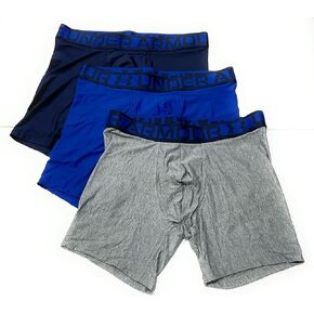Under Armour Essential Tech 6 inch Boxerjock - 3 pack (US, Alpha, Medium, Regular, Regular, Navy/Royal/Grey)