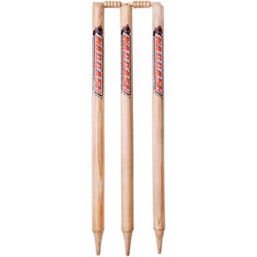 Pack of 3 Cricket wickets with 2 bails - Natural Color Portable Cricket wickets Wood, Set of 3 Stumps for Cricket with 2 bails, Cricket Wicket