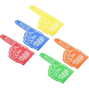 PATIKIL Giant Foam Finger 18 Inch, 5 Pcs Number 1 Foam Hand EVA Foam Finger Cheerleading Accessories for Sports Events Baseball Basketball Soccer Games, Multicolored