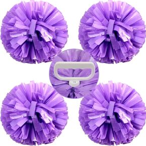 Hooshing 4PCS Blue and Silver Pom Poms Cheerleading with Handle Cheer Pom Poms for Sports Team Spirit Performance