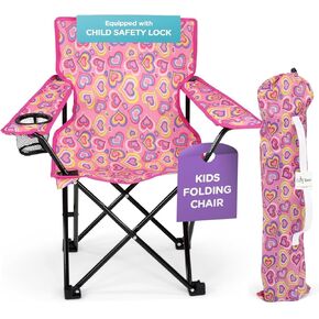 Emily Rose Kids Toddler Playful Dinosaurs Camp Chair | Folding Travel Lawn Chair with Child Safety Lock, Cup Holder and Carry Case