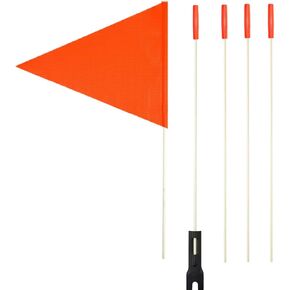Uelfbaby Upgraded Bike Flags with Pole, 6 ft High Visibility Orange Fags with heavy Duty Fiberglass Flag Pole,Safety flags for bikes
