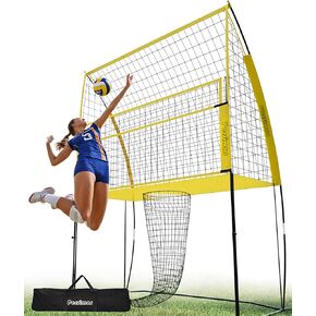 Volleyball Training Net System,7 Adjustable Heights Practice Equipment Net Station,Improve Volleyball Serve&Spike Skills with Ball Return, Portable &Easy Setup for Backyard Individual &Team Practice