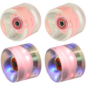 PATIKIL Light Up Skateboard Wheels, Roller Skate Wheels with Bearings for Outdoor Cruiser Street Double Row Skating Replacement
