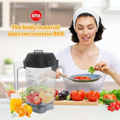 64oz Blender Pitcher Fit For Vitamix, Replacement for vitamix 5200, 5000, 5500, 6300, 7500, A2300, Pro200, 500, 750, Vita-Prep, Classic/Explorian/Commercial series, For vitamix Blender Container Cup in Saudi Arabia