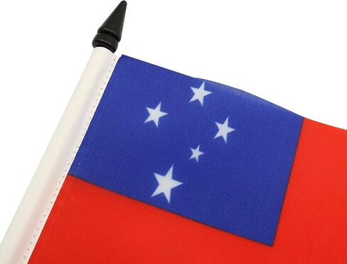 AZ FLAG American Samoa Table Flag 5'' x 8'' - American Samoan Desk Flag 21 x 14 cm - Black Plastic Stick and Base in Saudi Arabia