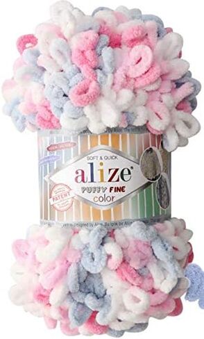 Alize Puffy Fine Color Baby Blanket Small Loop 100% Micropolyester Soft Yarn Lot of 4skn 400gr 64yds (5939) in Saudi Arabia