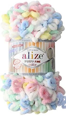 Alize Puffy Fine Color Baby Blanket Small Loop 100% Micropolyester Soft Yarn Lot of 4skn 400gr 64yds (5939) in Saudi Arabia