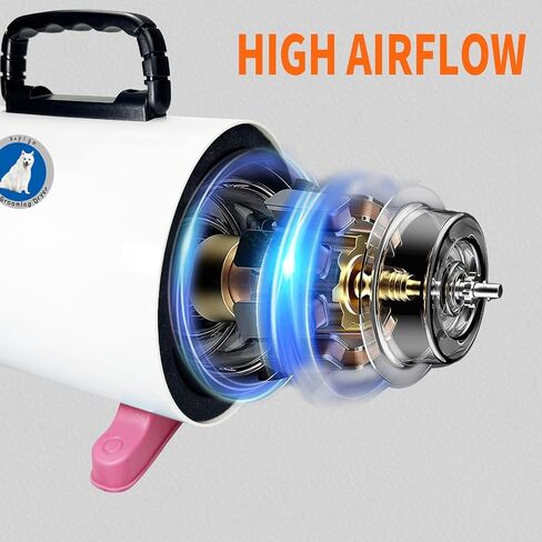 High Velocity Professional Dog Pet Grooming Dryer, Pet Grooming Hair Dryer - Dog Hair Dryer with Adjustable Temperature and Speed,with Pet Steel Comb, Pet Towel,Nozzles. (White Purple X1) in Saudi Arabia