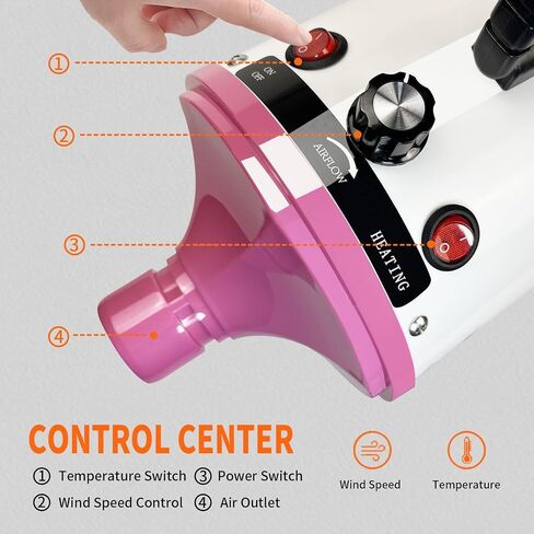 High Velocity Professional Dog Pet Grooming Dryer, Pet Grooming Hair Dryer - Dog Hair Dryer with Adjustable Temperature and Speed,with Pet Steel Comb, Pet Towel,Nozzles. (White Purple X1) in Saudi Arabia
