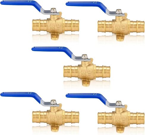 5-Pack GUOFIS 1/2-Inch PEX-A Expansion Ball Valve with Drop Ear, Full Port Shut-off Brass Ball Valves for PEX-A Pipe(ASTM 1960, Blue Handle) in Saudi Arabia