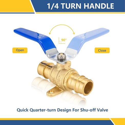 5-Pack GUOFIS 1/2-Inch PEX-A Expansion Ball Valve with Drop Ear, Full Port Shut-off Brass Ball Valves for PEX-A Pipe(ASTM 1960, Blue Handle) in Saudi Arabia