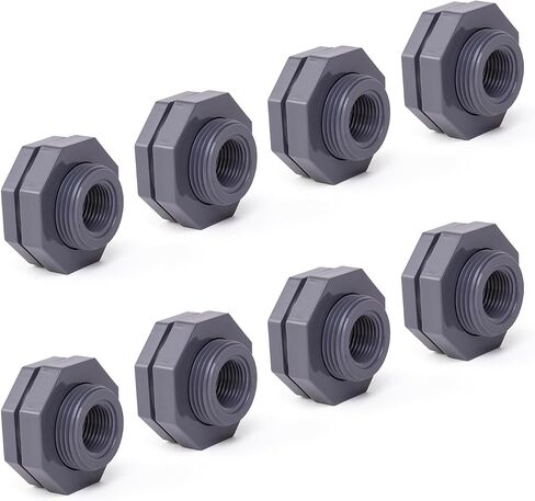 ChillWaves PVC تركيب الحاجز 1/2 "محول موصل خيط مزدوج لخزان المياه، أحواض السمك، براميل المطر (8-PACK) in Kuwait