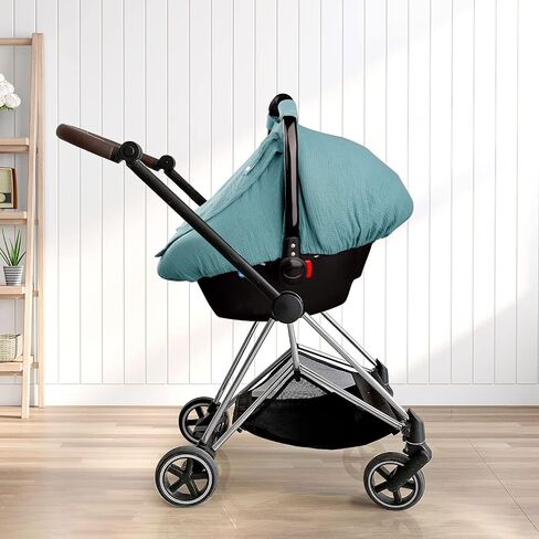 Hooyax Muslin Car Seat Cover Baby, Summer Car Seat Covers for Babies, Infants, and Newborns, Ultra Soft Breathable Universal Fit Stroller Carseat Canopy Covers for Boys Girls (Heart) in Saudi Arabia