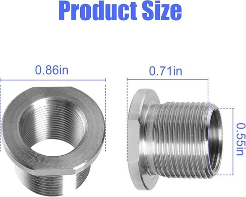 2 Pack Thread Adapters, 1/2x28 to 5/8x24 Thread Protector with Rubber Washer (Silver) in Saudi Arabia
