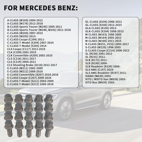 5 PCS Wheel Lug Bolts Nuts for Mercedes Benz 2003-2018 A B C E Class CLA CLS CLK GLA GLK ML350 GL350 GL450 R300L R350L SLC SLK SL Replacement Number: 0009904907,0009906707 in Saudi Arabia