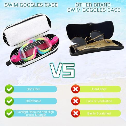 2 Pcs Swim Goggle Case for Swimming Goggles Silicone Protective Cases with Drain Hole Zipper Sunglasses Case with Clip for Goggles Sports Women Men Kids Swimmer Gifts in Saudi Arabia
