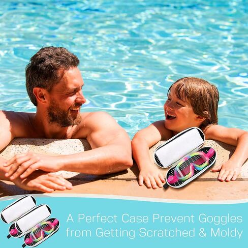 2 Pcs Swim Goggle Case for Swimming Goggles Silicone Protective Cases with Drain Hole Zipper Sunglasses Case with Clip for Goggles Sports Women Men Kids Swimmer Gifts in Saudi Arabia