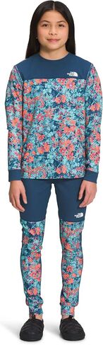 مجموعة بيسلاير للأطفال مطبوعة بسكويت الوفل من THE NORTH FACE للمراهقين، طباعة زهور مرجانية شروق الشمس على شكل غابة صغيرة in Saudi Arabia