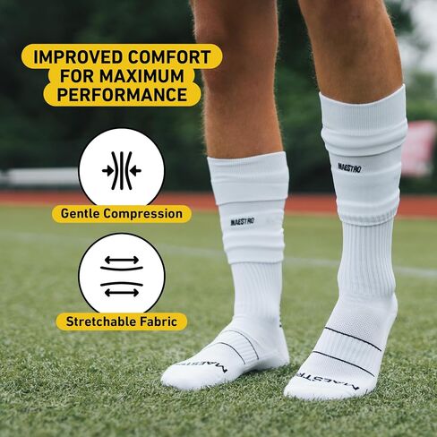 Maestro Leg Sleeves – Leg Sleeves for Men & Boys - Compatible With Shin Guards and Grip Socks for Soccer, Football, Hockey in Saudi Arabia
