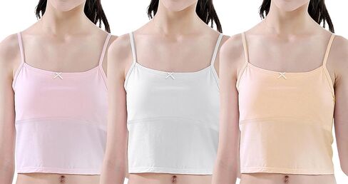 Happy Cherry Training Bras for Girls with Lightly Pads Teen Cotton Camisoles Undershirts Kids Crop Tank Tops Size 7-12 Years in Saudi Arabia