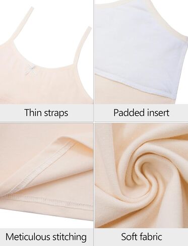 Happy Cherry Training Bras for Girls with Lightly Pads Teen Cotton Camisoles Undershirts Kids Crop Tank Tops Size 7-12 Years in Saudi Arabia
