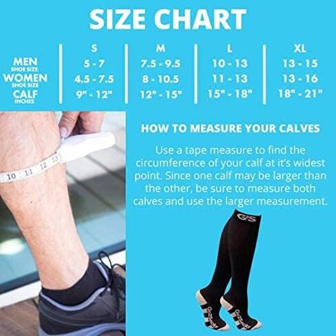 Go2Socks Compression Socks for Men Women Nurses Runners 20-30mmHg Medical Stocking Athletic in Kuwait