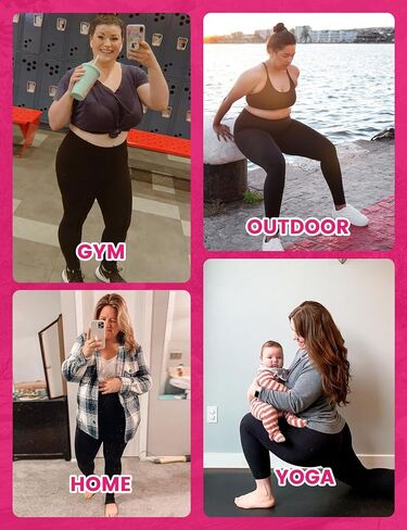 Compression Leggings for Women with Pockets, Tummy Control High Waisted Plus Size Shapewear Yoga Pants(S-3XL) in Saudi Arabia