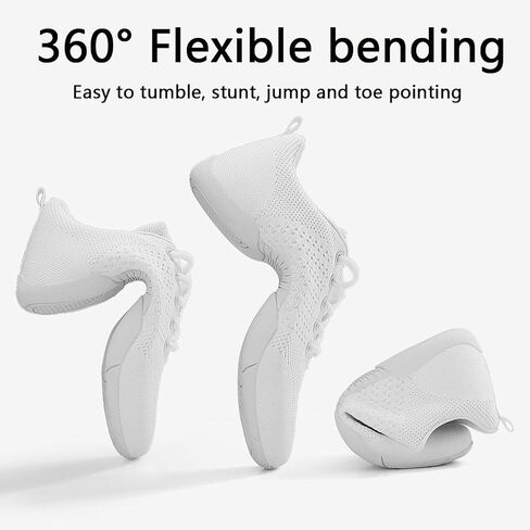 Youth Girls White Cheer Shoes Breathable Training Competition Cheer Sneakers Girls Cheerleading Dancing Shoes Black Cheer Shoes for Girls in Saudi Arabia