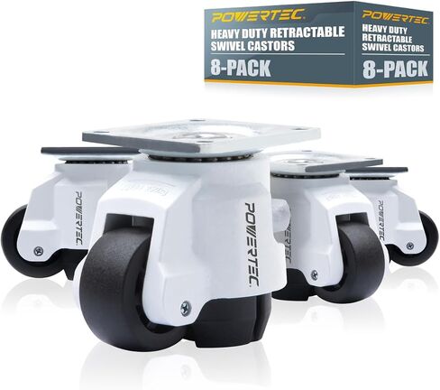 مجموعة عجلات تسوية POWERTEC 17300 مقاس 2 بوصة مكونة من 4 قطع | شديدة التحمل مع مقابض سقاطة قابلة للتعديل | عجلات قابلة للسحب والدوارة 4 PK in Kuwait