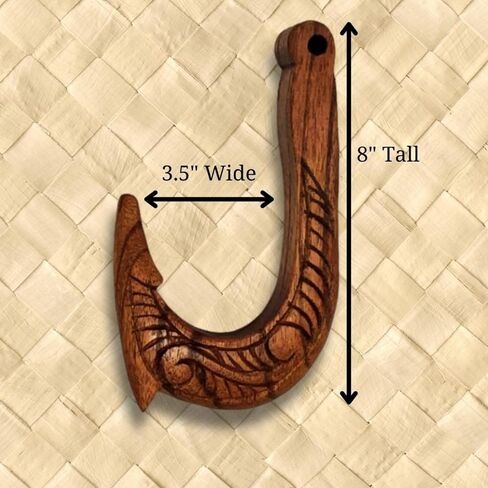 Surfboard Wall Mount | Surfboard Wall Rack | Horizontal Wooden Surfboard Rack | Hawaiian hooks shape with Hawaiian tribal carvings| Display your surfboard in a unique and classy way! in Saudi Arabia