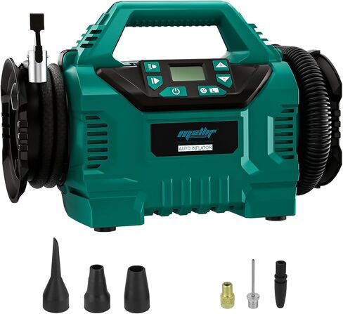Mellif Tire Inflator Air Compressor for Milwaukee 18V Battery, Cordless Dual Function Inflator 160PSI Portable Air Pump with Digital Gauge for car tires, Basketball, Air Mattresses (Bare Tool) in Saudi Arabia