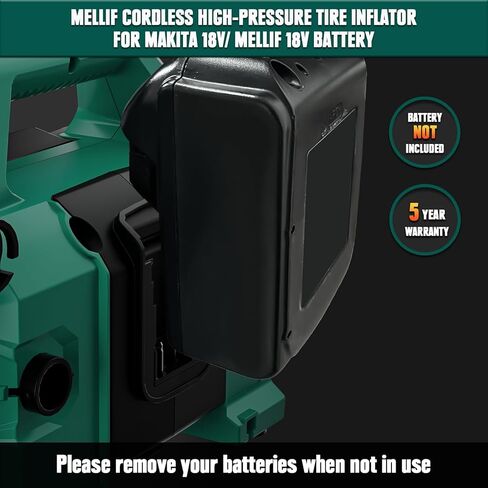 Mellif Tire Inflator Air Compressor for Milwaukee 18V Battery, Cordless Dual Function Inflator 160PSI Portable Air Pump with Digital Gauge for car tires, Basketball, Air Mattresses (Bare Tool) in Saudi Arabia