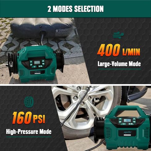 Mellif Tire Inflator Air Compressor for Milwaukee 18V Battery, Cordless Dual Function Inflator 160PSI Portable Air Pump with Digital Gauge for car tires, Basketball, Air Mattresses (Bare Tool) in Saudi Arabia