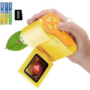Microscope for Kids, 1000X Portable Labsters Microscope, Handheld Microscope, Telescope and Microscope with 32GB SD Card, Photo and Video Microscope, Science Kits for Kids, Over 3 Years Old