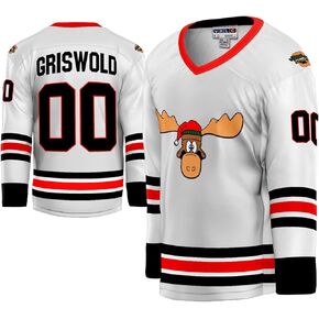 Griswold Moose Clark #00 Hockey Jersey – X-Mas Vacation Stitched Letters & Numbers, Fan Apparel, Breathable Polyester, S-5XL