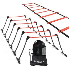 Premium Adjustable and Collapsible Hurdle and Agility Ladder Set for Athletes, Super Portable and Lightweight, with Carrying Bag