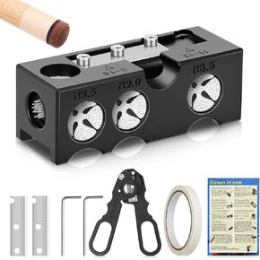 10-in-1 Billiards Pool Cue Tip Shaper, Pool Cue Tips Replacement Kit, Pool Cue Shaper, Pool Cue Tip Tool, Pool Cue Tips Repair Tool for Replacement and Shaping Cue Tips