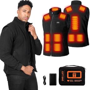 Heated Vest for Men with Battery Pack Included, Polar Fleece Lightweight Warming Electric Mens Heating Vest jacket