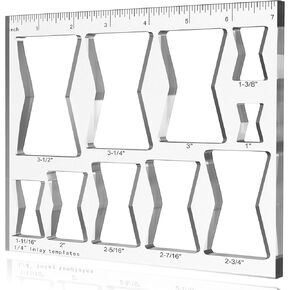 10 in 1 Router Templates for Woodworking, Bowtie Inlay Template Kit Router Jig Butterfly Template Decorative and 1/4" Router Bushing Guide 1/4" Router Bits for Wood