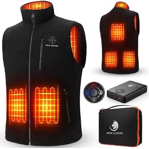 SNOW LEOPARD Heated Vest for Men with Battery Pack Included Men's Heated Vest Rechargeable Polar Fleece Hunting Electric Vest