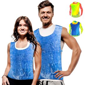 Cooling Ice Vest for Men Women - PVA Water Activated Evaporative Cool Cold Vest for MS Hot Weather (22.4"x15.5")