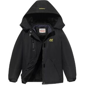WULFUL Girl's Waterproof Ski Jacket Warm Fleece Hooded Winter Snow Coat