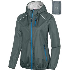 Little Donkey Andy Women's Lightweight Cycling Rain Jacket with Hood, Waterproof and Windproof, Packable