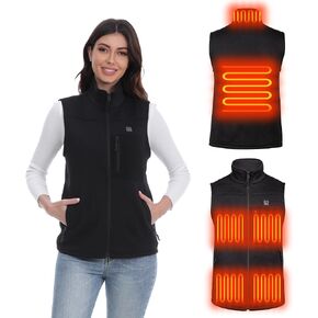 Women's Fleece Heated Vest with 12V Battery Pack, Lightweight Electric Heating Vest, Outdoor Winter Warming Vest