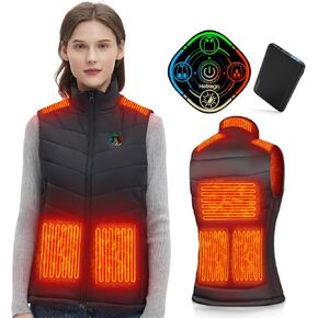 Heated Vest Women with Battery Pack Included, Smart Controller, Light Out Design, Lightweight Electric Heating Jacket