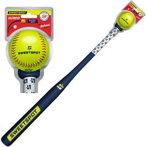 SweetSpot Plastic Softball Bat and Softball Combo Set | Backyard Softball Set for Youth, Kids, Teens, and Adults