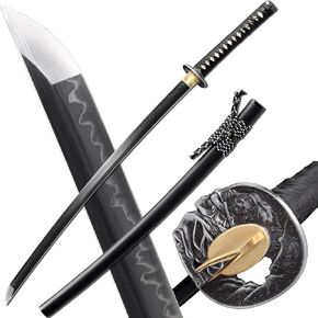 Katana Sword Clay Tempered T10 Steel Real Hamon Full Tang Handmade Samurai Sword Razor Sharp
