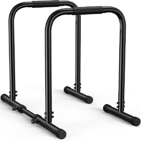 Sportsroyals Dip Station with Safety Connecting Rod,Functional Heavy Duty Dip Stands Fitness Workout,400LBS