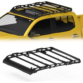 Heavy Duty Top Roof Rack for 2005-2023 Toyota Tacoma Double Cab (4 Full-Size Doors) | Upper Storage for Outdoors | No Drilling